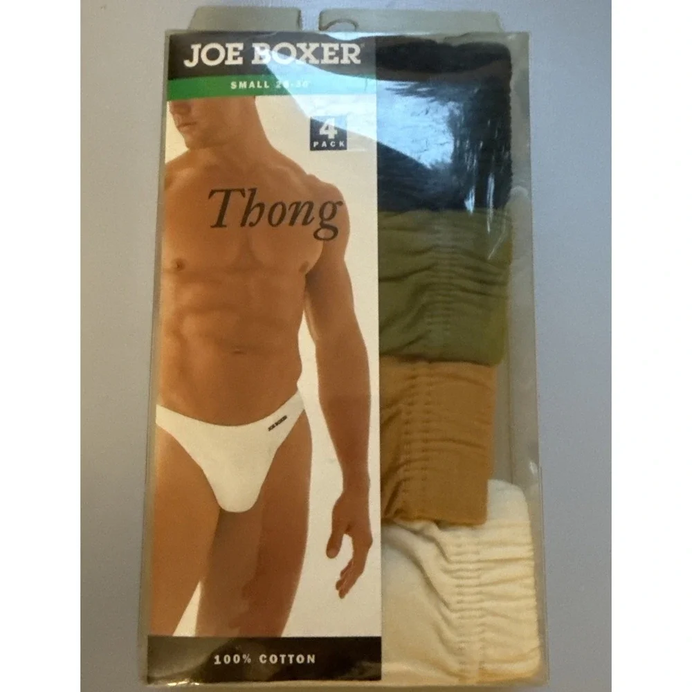 2 packs NEW  Vintage Joe Boxer Men's 4 Pk Thong Briefs Underwear Size Small RARE